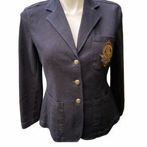 LRL Ralph Lauren Fitted Denim Insignia Blazer L